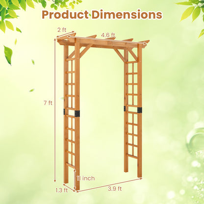 7 FT Wooden Garden Arch Arbor, Trellis For Climbing Plants, Yellow Outdoor Decor at Gallery Canada