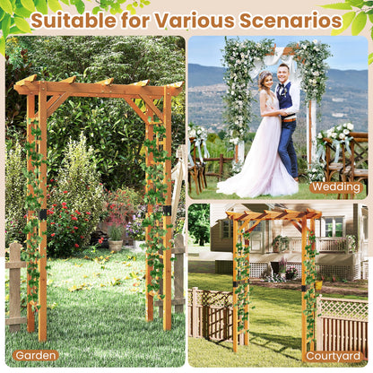 7 FT Wooden Garden Arch Arbor, Trellis For Climbing Plants, Yellow Outdoor Decor at Gallery Canada