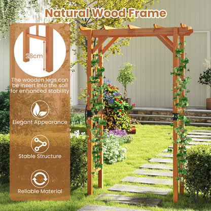7 FT Wooden Garden Arch Arbor, Trellis For Climbing Plants, Yellow Outdoor Decor at Gallery Canada