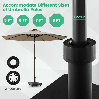 Fillable Umbrella Base Stand, Lockable Universal Wheels, Black Outdoor Umbrella Bases at Gallery Canada