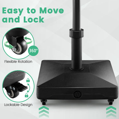 Fillable Umbrella Base Stand, Lockable Universal Wheels, Black Outdoor Umbrella Bases at Gallery Canada