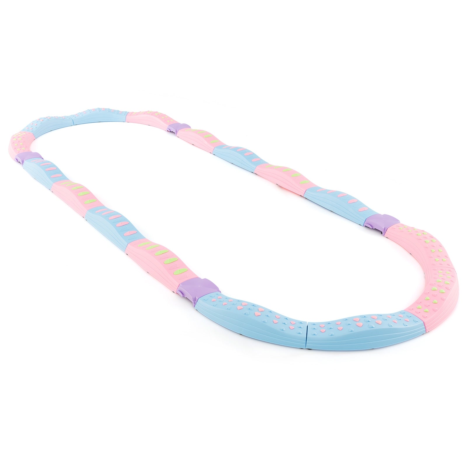 Colorful Kids Wavy Balance Beam with Textured Surface and Non-slip Foot Pads-Blue and Pink, Pink & Blue Toy Sports Pink & Blue at Gallery Canada