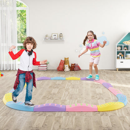 Colorful Kids Wavy Balance Beam with Textured Surface and Non-slip Foot Pads, Pink & Purple Toy Sports at Gallery Canada