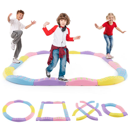 Colorful Kids Wavy Balance Beam with Textured Surface and Non-slip Foot Pads, Pink & Purple Toy Sports at Gallery Canada