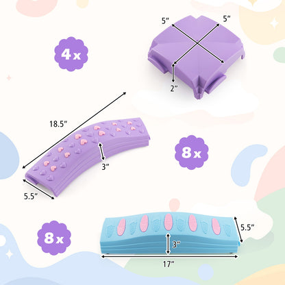Colorful Kids Wavy Balance Beam with Textured Surface and Non-slip Foot Pads, Pink & Purple Toy Sports at Gallery Canada
