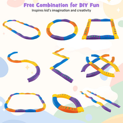 Colorful Kids Wavy Balance Beam with Textured Surface and Non-slip Foot Pads, Blue & Orange Toy Sports at Gallery Canada