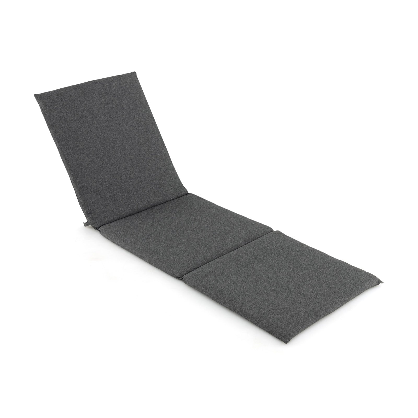 Outdoor Chaise Lounge Cushion Patio Furniture Folding Pad with Fixing Straps, Dark Gray Outdoor Furniture Accessories Dark Gray at Gallery Canada