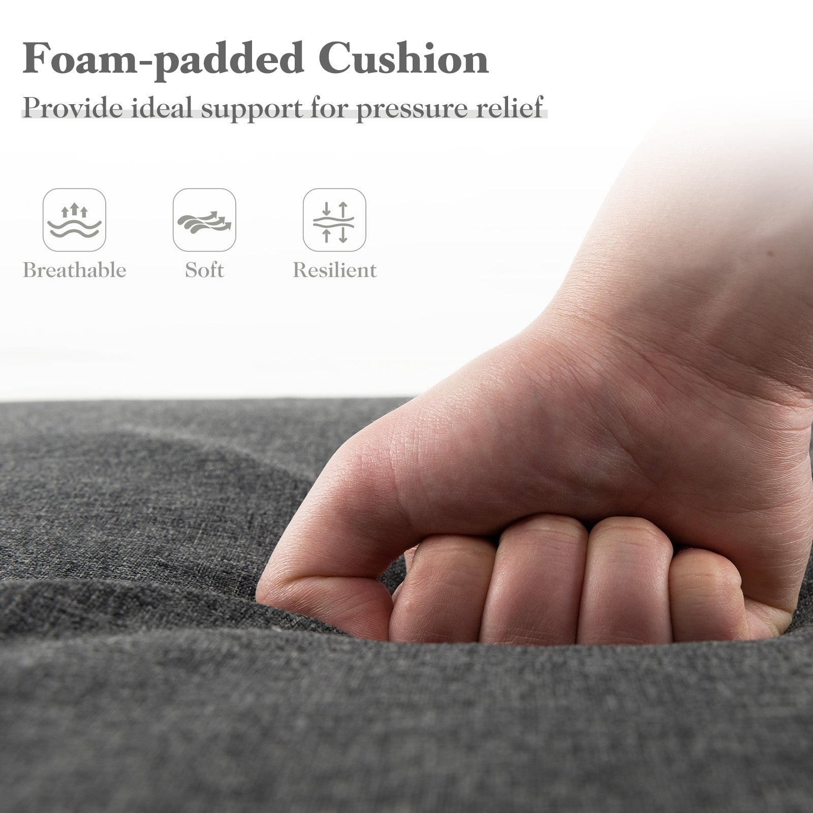 Outdoor Chaise Lounge Cushion Patio Furniture Folding Pad with Fixing Straps, Dark Gray Outdoor Furniture Accessories at Gallery Canada