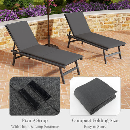 Outdoor Chaise Lounge Cushion Patio Furniture Folding Pad with Fixing Straps, Dark Gray Outdoor Furniture Accessories at Gallery Canada
