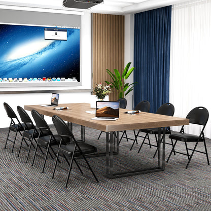 2 Pack Padded Folding Chairs with Metal Frame and Carry Handle, Black Conference Chairs at Gallery Canada