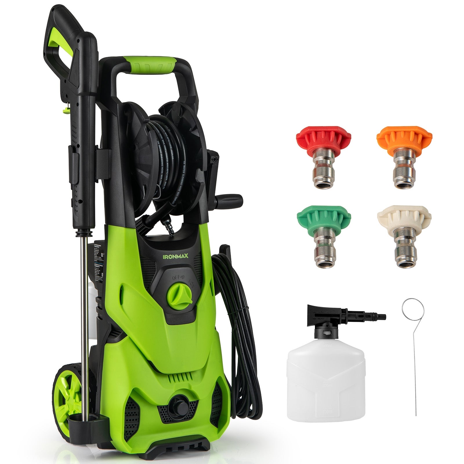 2150PSI Electric Pressure Washer 1.2GPM with 4 Quick Connect Nozzles and Foam Cannon, Green Pressure Washers at Gallery Canada