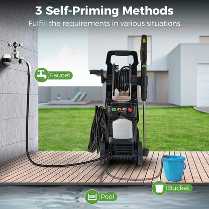 2150PSI Electric Pressure Washer 1.2GPM with 4 Quick Connect Nozzles and Foam Cannon, Green Pressure Washers at Gallery Canada