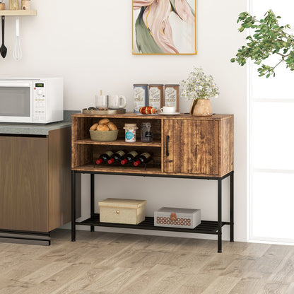 Buffet Sideboard Coffee Bar Cabinet with Power Outlets and USB Ports, Rustic Brown Sideboards Cabinets & Buffets at Gallery Canada