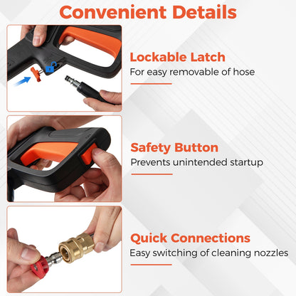 2150PSI Electric Pressure Washer 1.2GPM with 4 Quick Connect Nozzles and Foam Cannon, Orange Pressure Washers at Gallery Canada