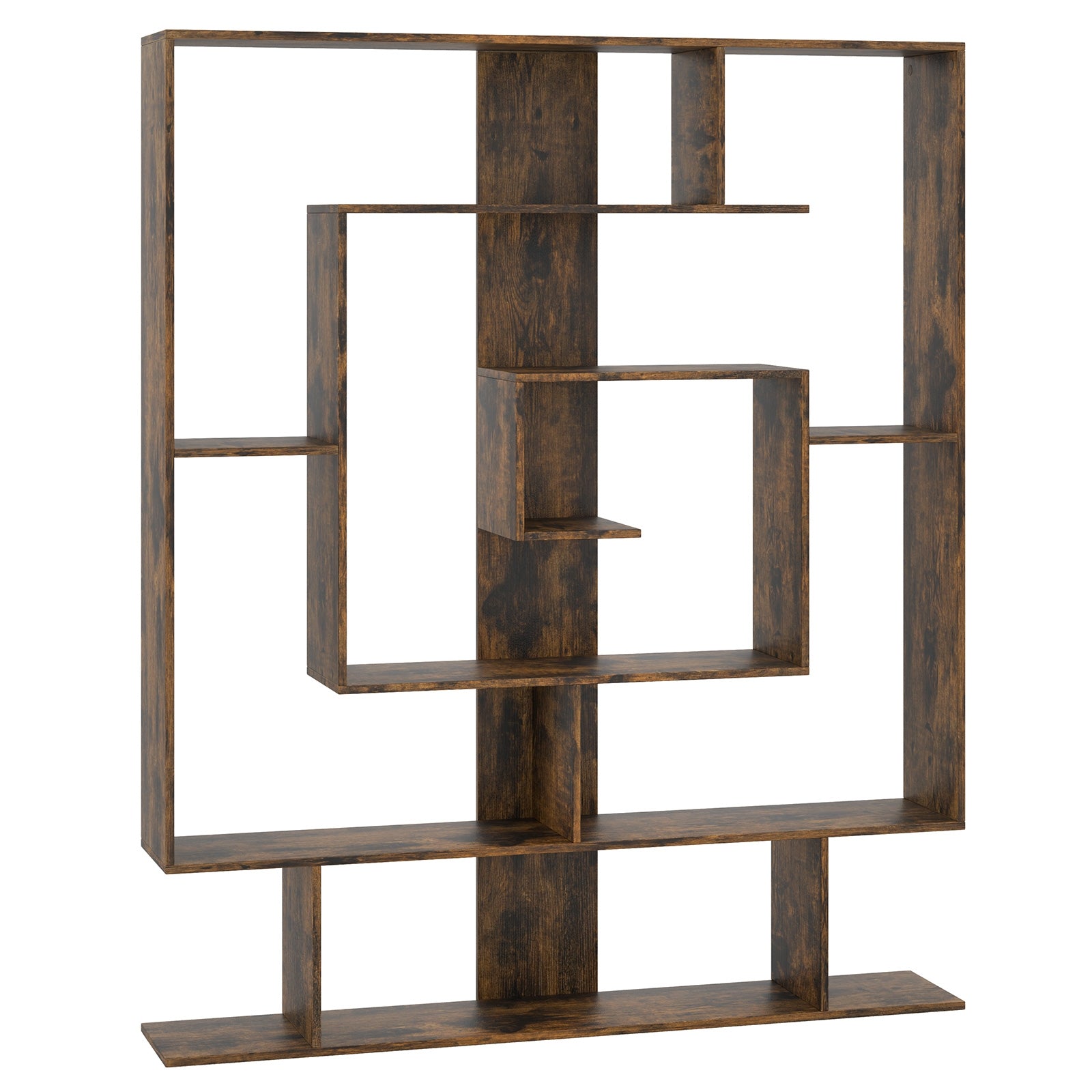 7-Tier Bookshelf Open Display Shelf Rack for Home Office, Rustic Brown Bookcases Rustic Brown at Gallery Canada
