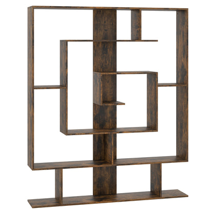 7-Tier Bookshelf Open Display Shelf Rack for Home Office, Rustic Brown Bookcases Rustic Brown at Gallery Canada