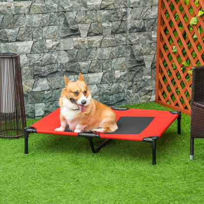 Elevated Dog Bed, Raised Cot for XL Dogs, 36" x 30" x 7", Red Elevated Dog Beds at Gallery Canada