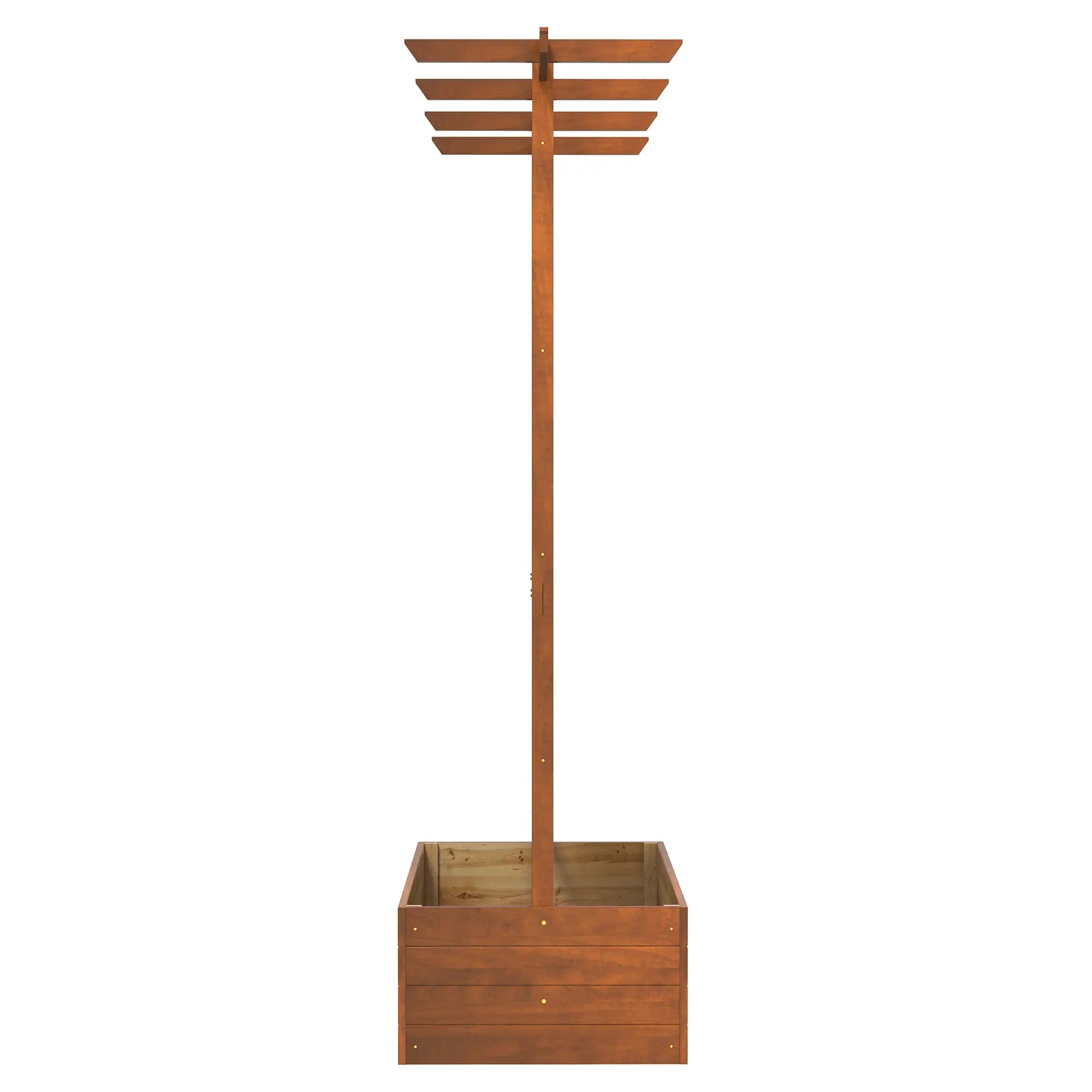 Wooden Planter with Trellis, Raised Garden Bed, Orange Raised Garden Beds at Gallery Canada