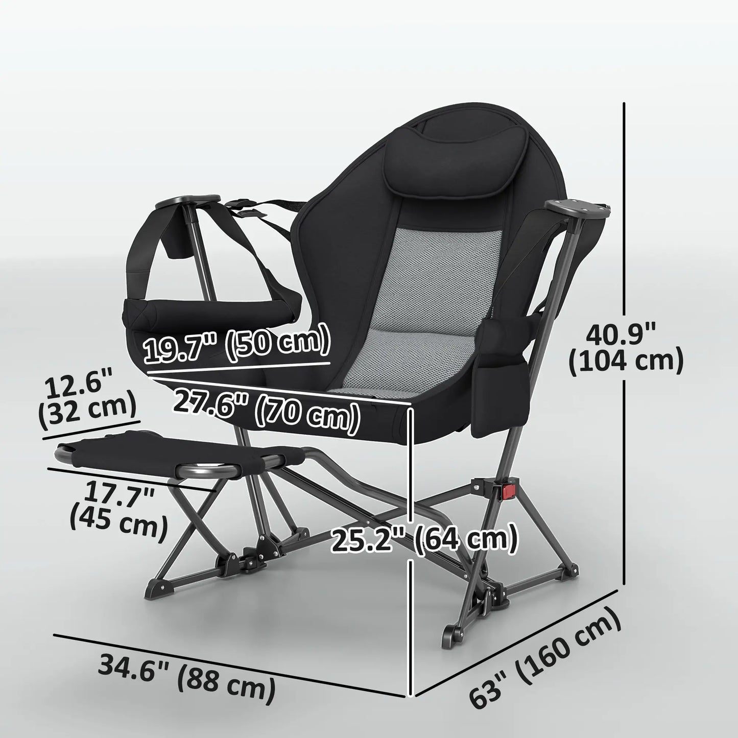 Hammock Camping Chair Set of 2, Adjustable Back Folding Swinging Hammock Chair with Cup Holder and Padded Seat Picnic Tables & Camping Chairs at Gallery Canada