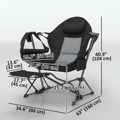 Hammock Camping Chair Set of 2, Adjustable Back Folding Swinging Hammock Chair with Cup Holder and Padded Seat Picnic Tables & Camping Chairs at Gallery Canada