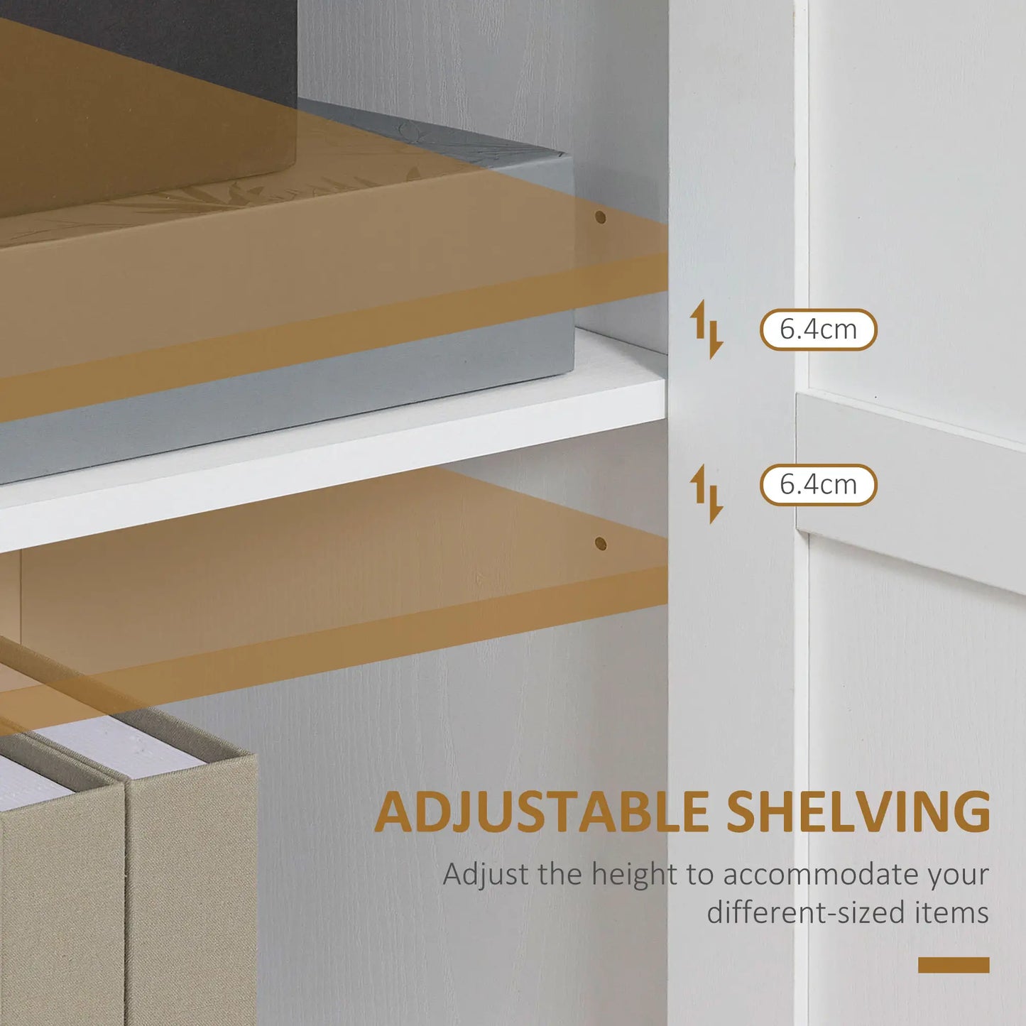 Kitchen Buffet, 2 Doors, 2 Adjustable Shelves, 90x39.5x88 cm, White Storage Cabinets at Gallery Canada