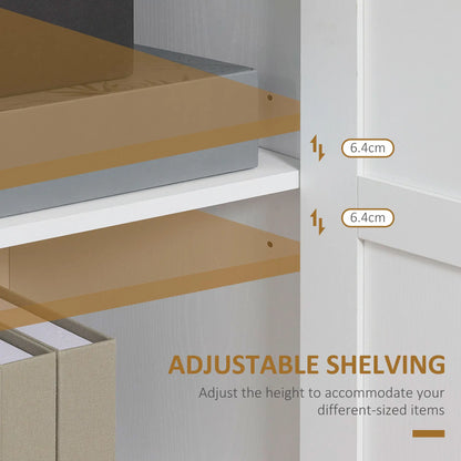 Kitchen Buffet, 2 Doors, 2 Adjustable Shelves, 90x39.5x88 cm, White Storage Cabinets at Gallery Canada