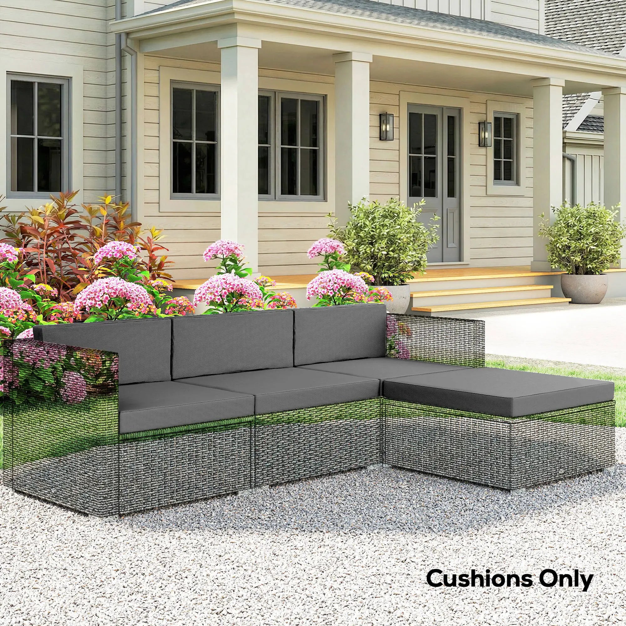 Water-Repellent Outdoor Loveseat Cushion, 23.6