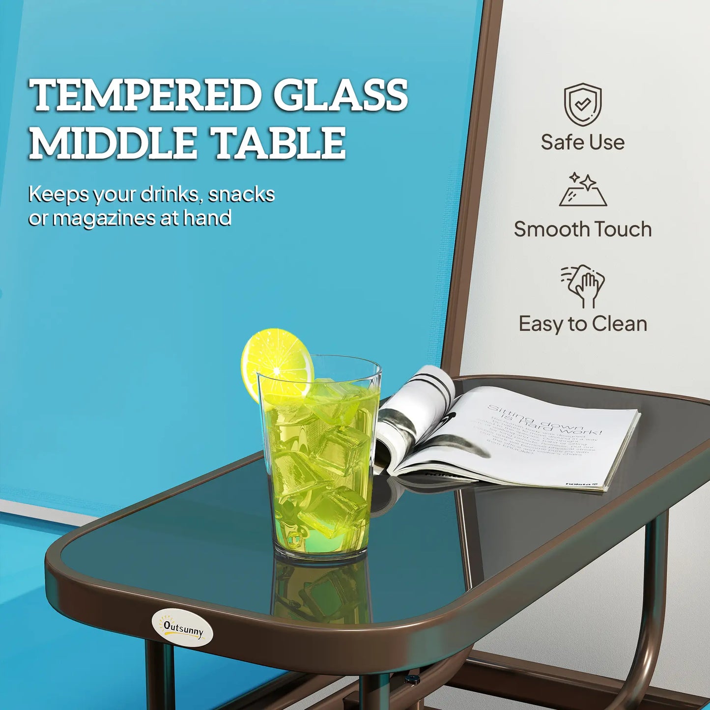 2 Person Outdoor Glider Rocking Chair, Garden Bench, Blue Outdoor Gliders at Gallery Canada