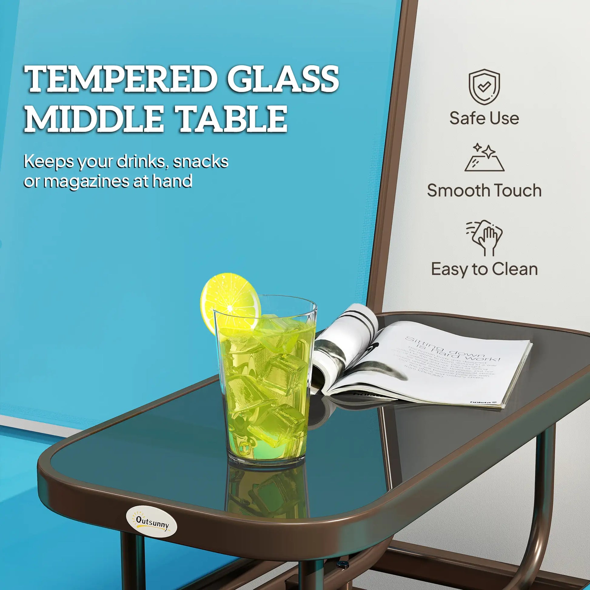 2 Person Outdoor Glider Rocking Chair, Garden Bench, Blue Outdoor Gliders at Gallery Canada