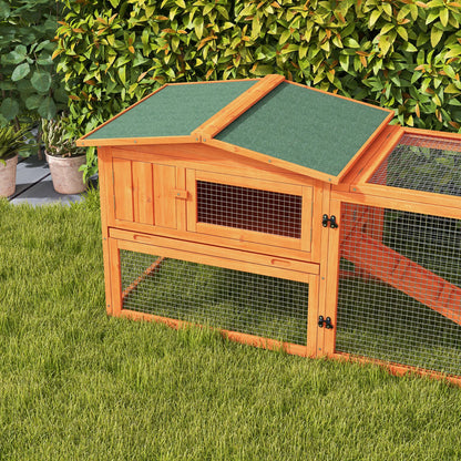 Wooden Rabbit Hutch, Guinea Pig House, Removable Tray, Openable Roof, Orange Rabbit Hutch at Gallery Canada