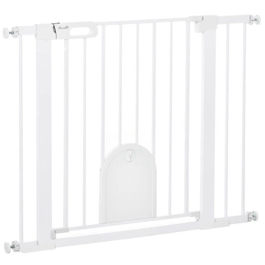 30"-41" Extra Wide Pet Gate, Small Door, 30"H, White Houses, Kennels & Pens White at Gallery Canada