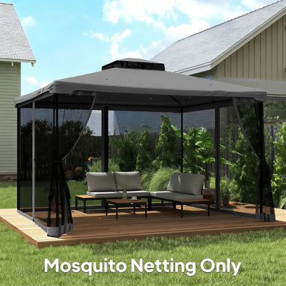 Replacement Mosquito Netting, 10' x 13', Gazebo Screen Walls With Zippers, Black Gazebo Sidewalls at Gallery Canada