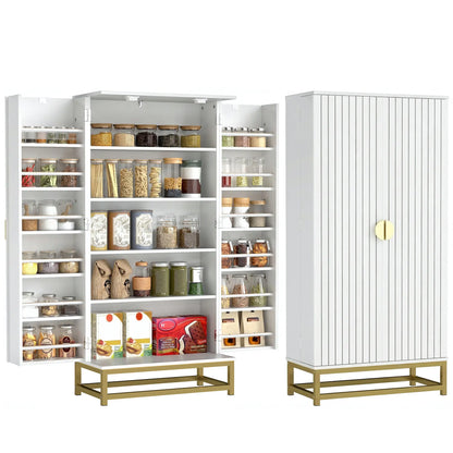 47 In Kitchen Pantry Cabinet, Freestanding Storage With 12 Door Shelves