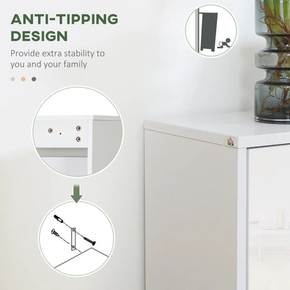 Slim Shoe Storage, 3 Flip Drawers, Adjustable Shelves, 15 Pair, High Gloss, White Shoe Storage Cabinets & Racks at Gallery Canada