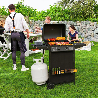 2+1 Burner Propane Gas BBQ Grill, Portable With Side Burner, Thermometer, Black Propane Gas Grills at Gallery Canada