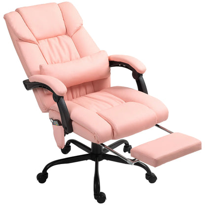 6-Point Vibration Massage Chair, Adjustable Height, Retractable Footrest, Pink Massage Chairs Pink at Gallery Canada