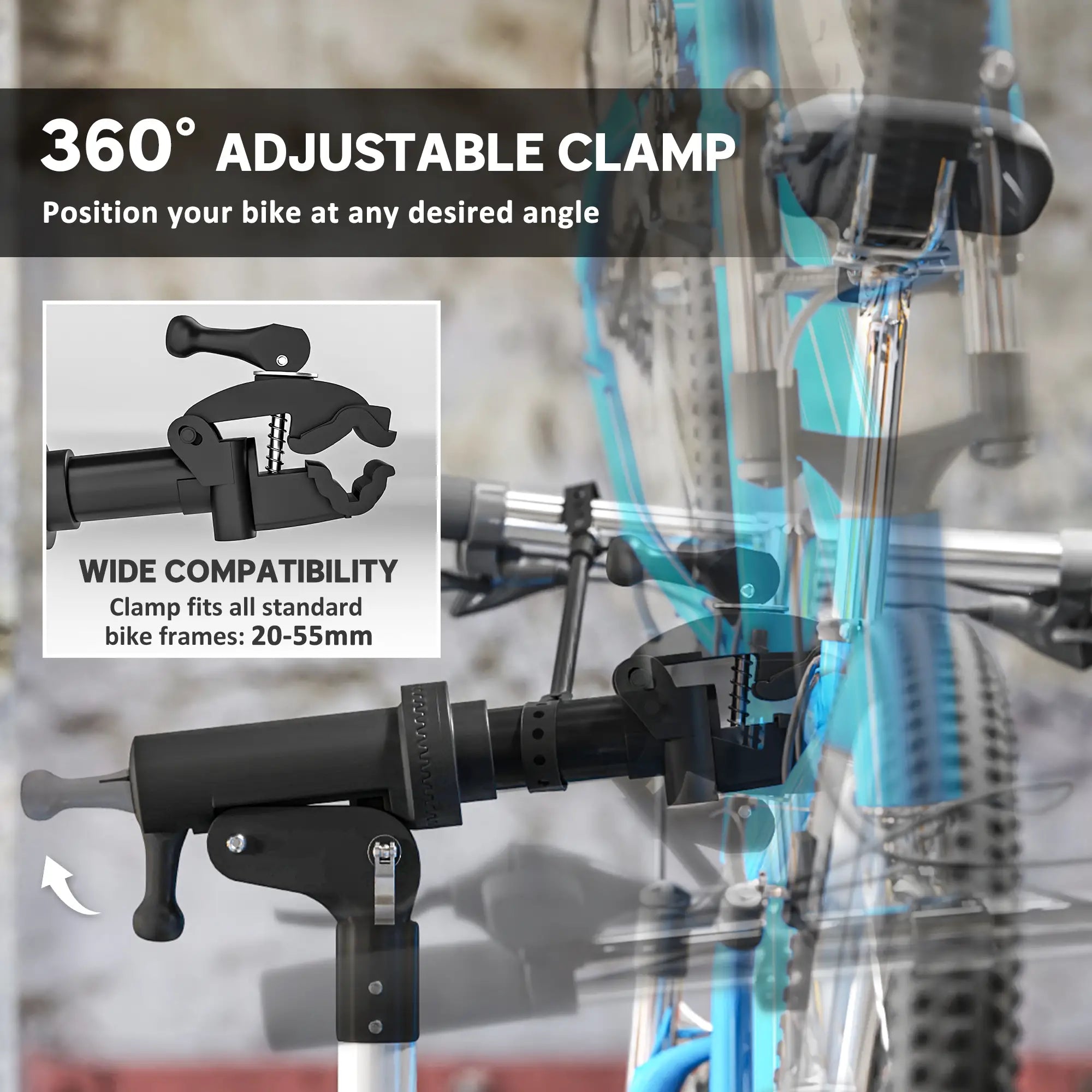 Bicycle Repair Stand, Max 88 lbs, Height Adjustable, Foldable, 360° Rotatable Bike Repair Stands at Gallery Canada