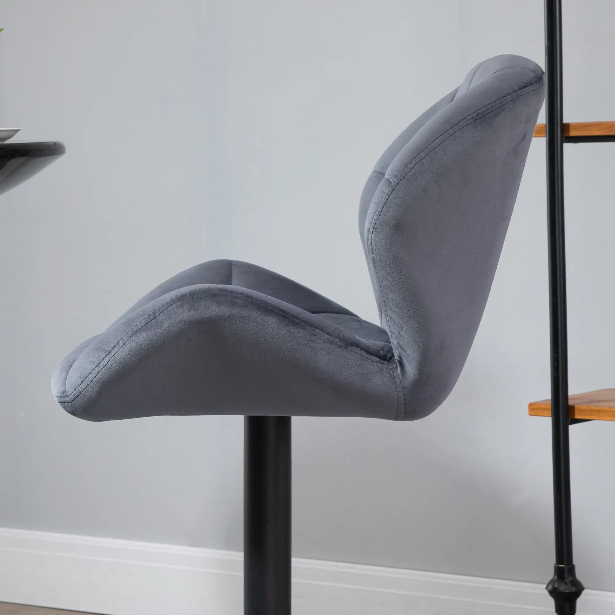 Adjustable Height Fabric Bar Stool Set of 2, Swivel Seat, Grey Bar Stools at Gallery Canada