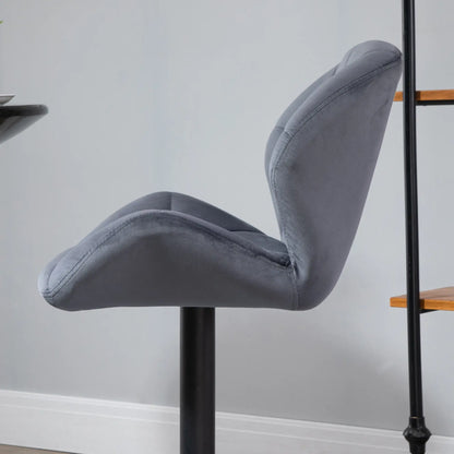 Adjustable Height Fabric Bar Stool Set of 2, Swivel Seat, Grey Bar Stools at Gallery Canada