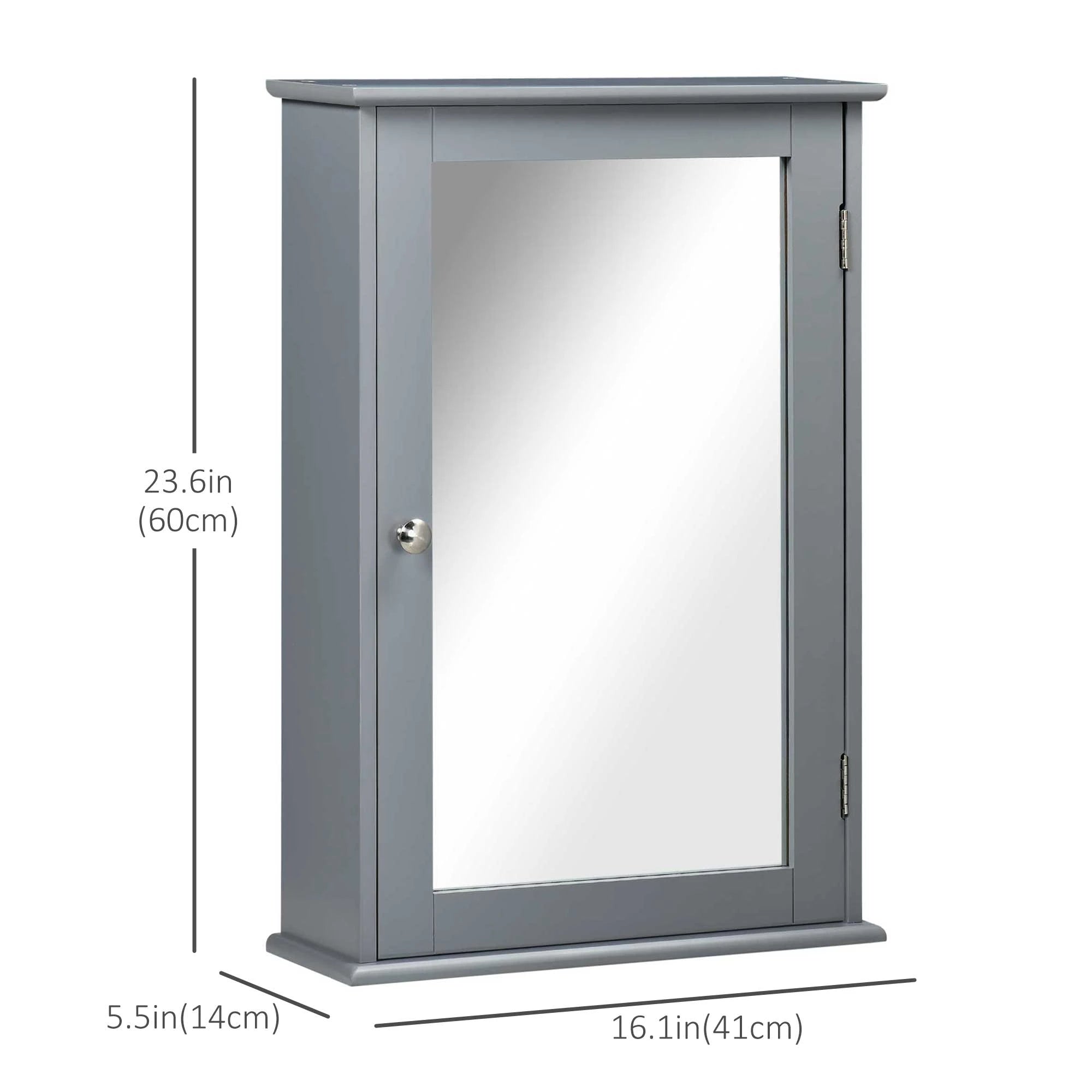 Wall Mounted Bathroom Mirror Cabinet, With Door and Shelves, Grey Mirror Medicine Cabinets at Gallery Canada