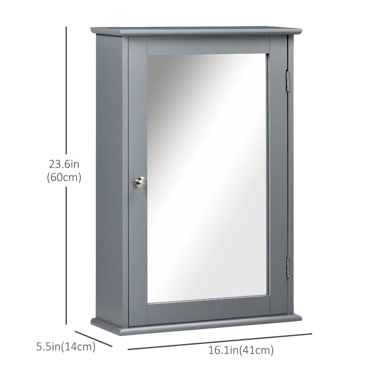 Wall Mounted Bathroom Mirror Cabinet, With Door and Shelves, Grey Mirror Medicine Cabinets at Gallery Canada
