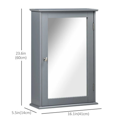Wall Mounted Bathroom Mirror Cabinet, With Door and Shelves, Grey Mirror Medicine Cabinets at Gallery Canada