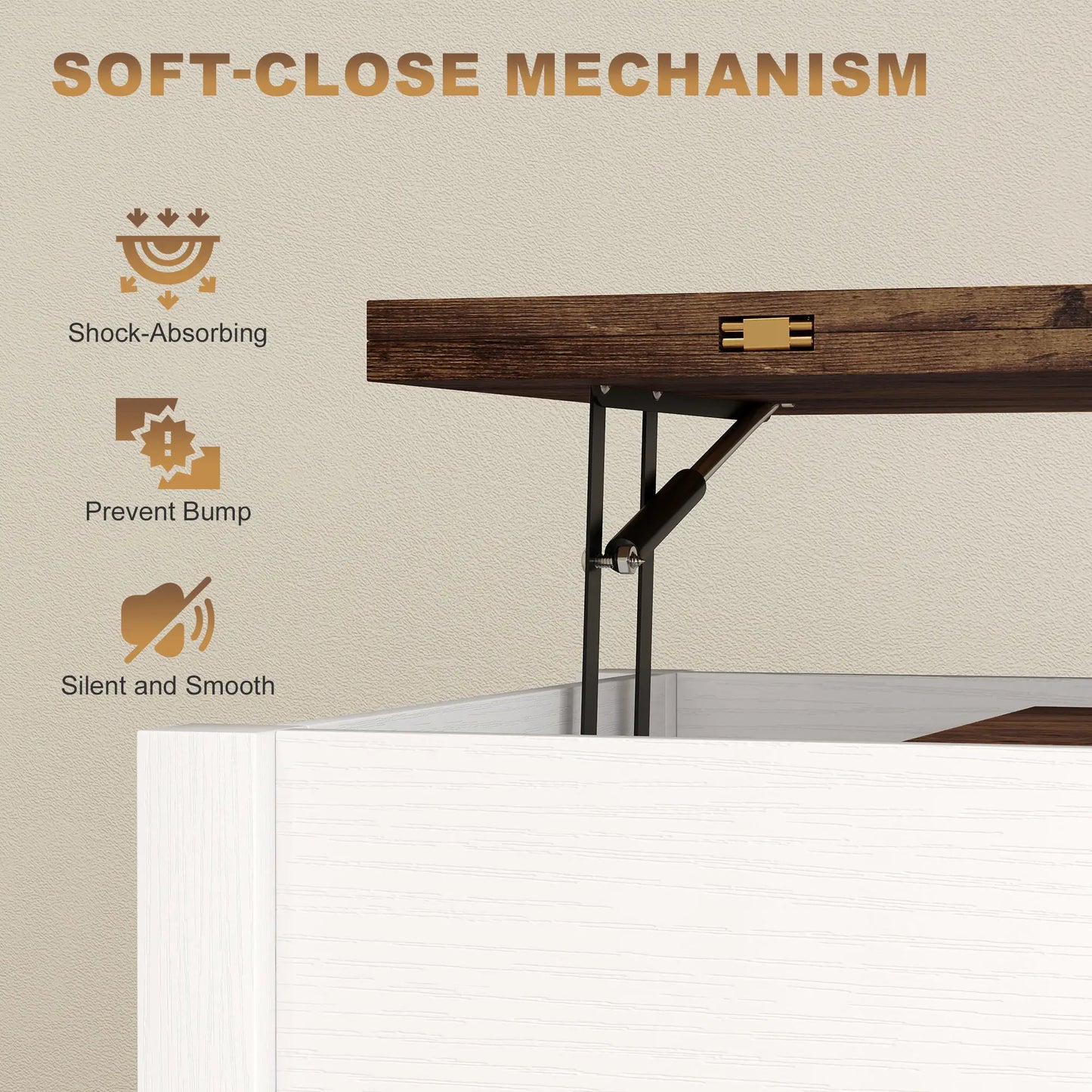 Lift Top Coffee Table, 3 Hidden Compartments, 2 Fabric Drawers Coffee Tables at Gallery Canada