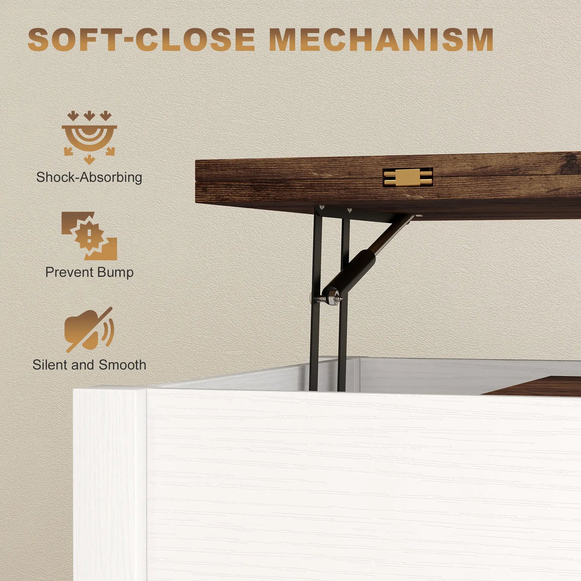 Lift Top Coffee Table, 3 Hidden Compartments, 2 Fabric Drawers Coffee Tables at Gallery Canada