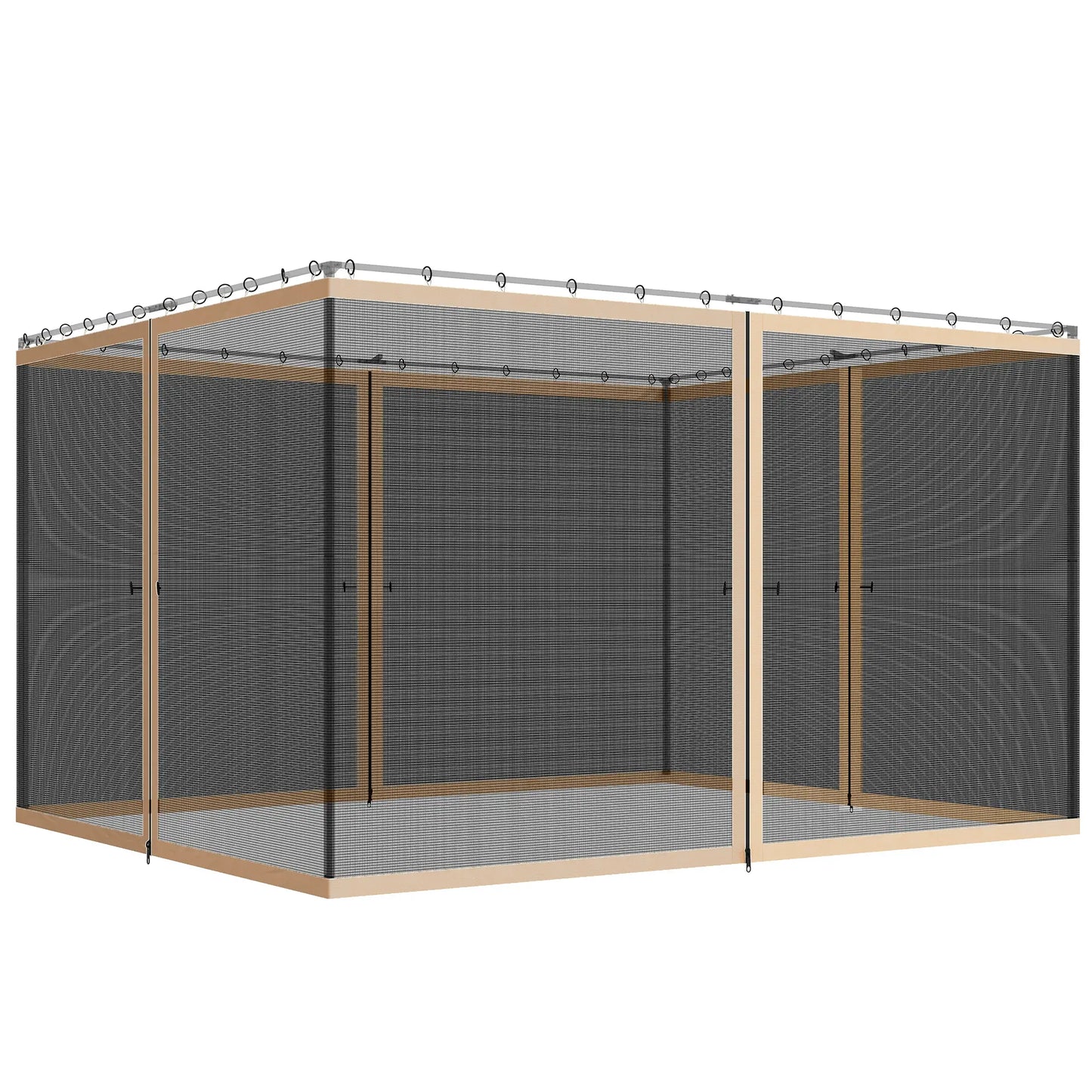 Replacement Mosquito Netting, 10' x 12', Beige, Black Gazebo Sidewalls Beige at Gallery Canada