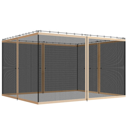 Replacement Mosquito Netting, 10' x 12', Beige, Black Gazebo Sidewalls Beige at Gallery Canada