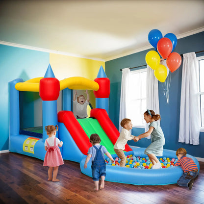 Inflatable Bounce House with Slide, Basketball, Ball Pit, 163" x 81" x 75" Inflatables at Gallery Canada