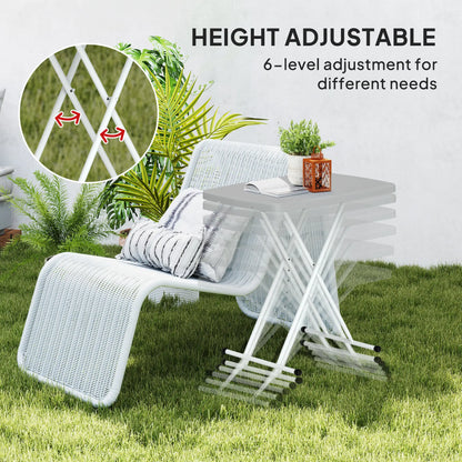 Portable Patio Side Table, Height Adjustable, Folding, Dark Grey Patio Side Tables at Gallery Canada