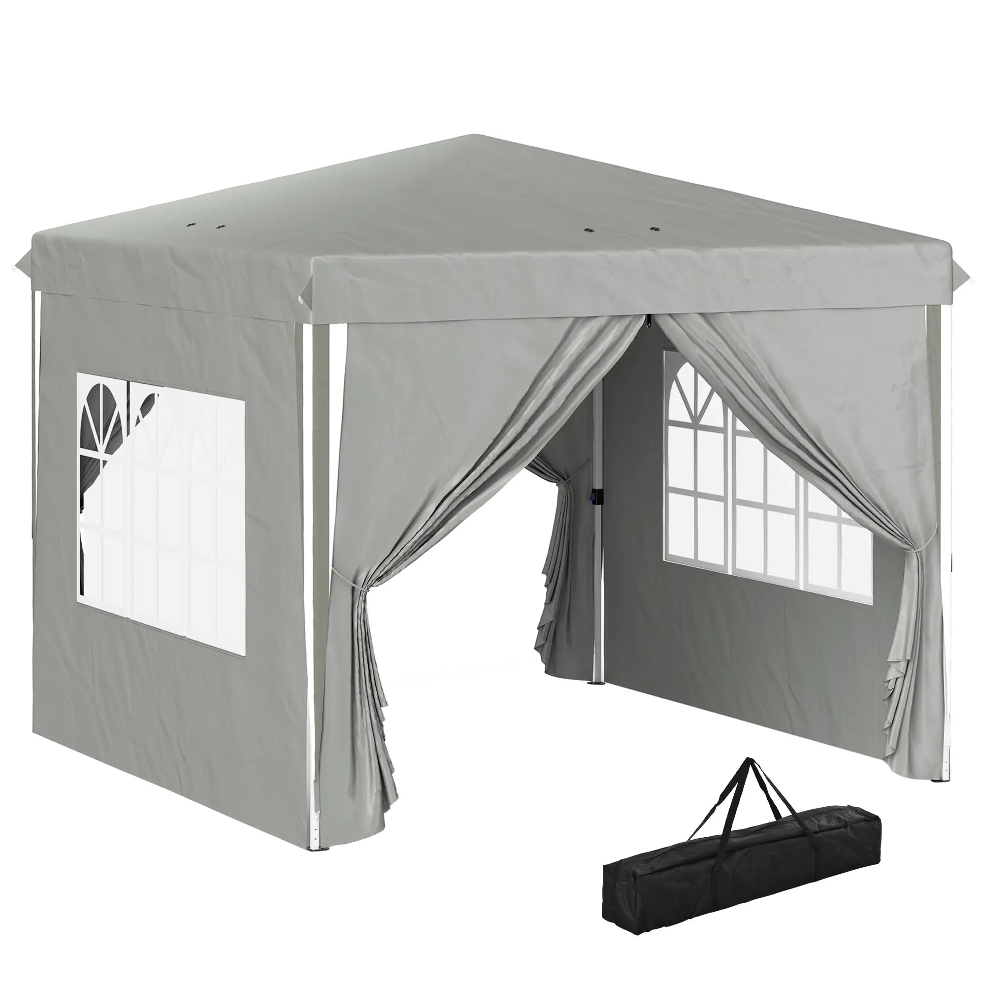 10' x 10' Pop-Up Canopy Tent, Sidewalls, Adjustable Height, Light Grey Pop Up Canopies at Gallery Canada