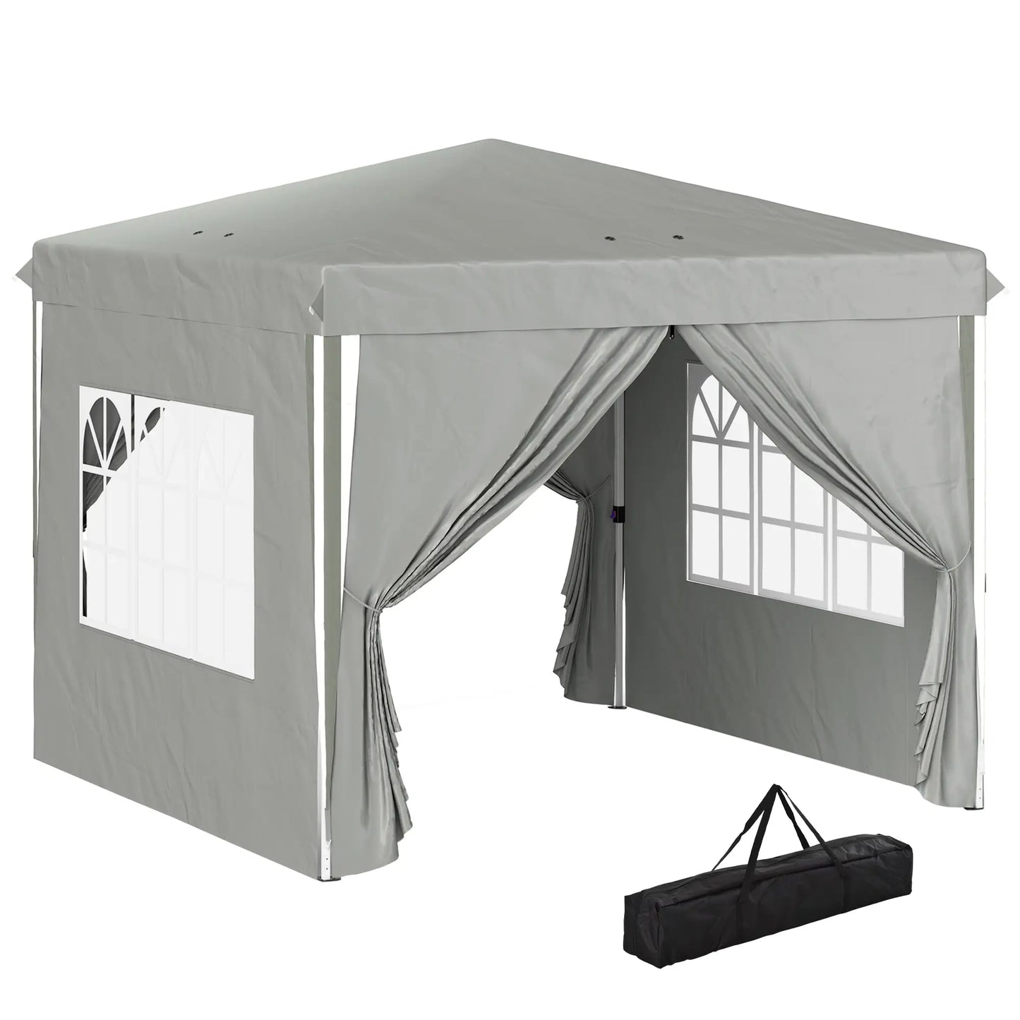 10' x 10' Pop-Up Canopy Tent, Sidewalls, Adjustable Height, Light Grey Pop Up Canopies at Gallery Canada